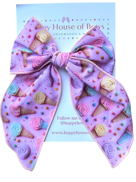 Ice Cream Shop Hair Bows – Cute Patterned Bows & Headbands for Girls