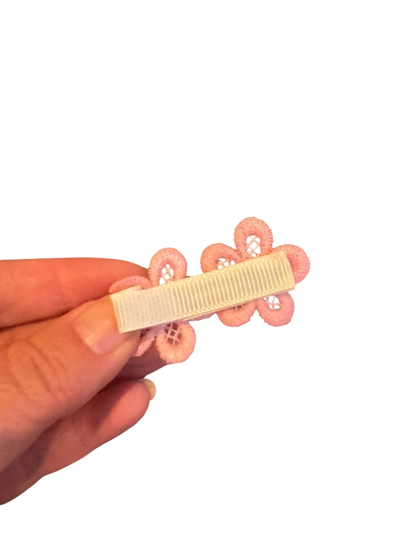 Lace Daisy Hair Clips for Babies, Toddlers, and Kids