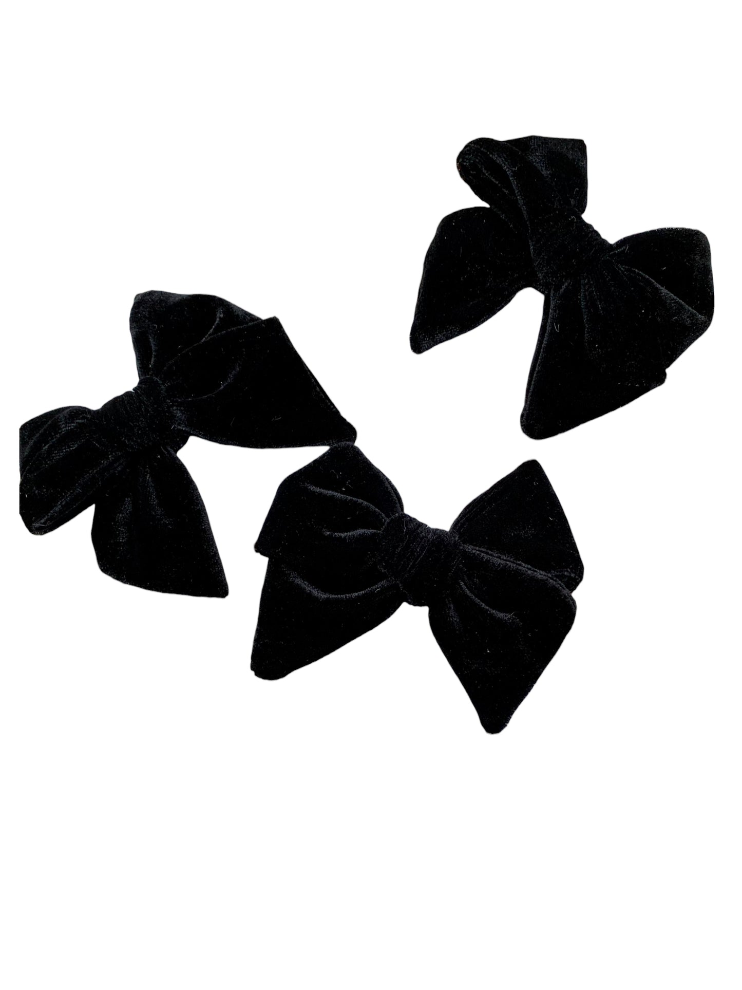 Black Velvet Hair Bows | Oversized Alligator Clip Bow for Girls