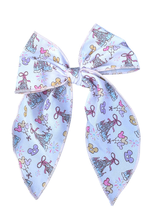 White Castle Hair Bows for Girls