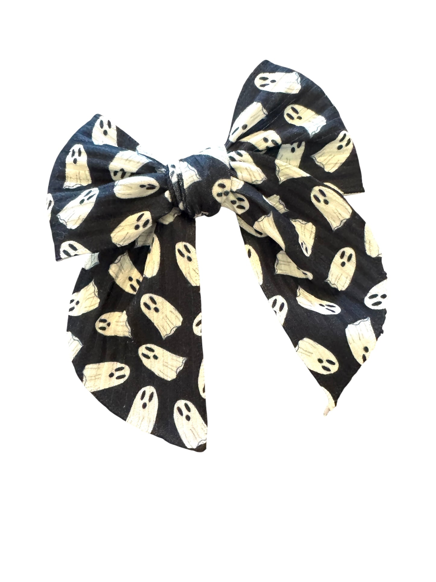 Black bow with ghost pattern on a white background