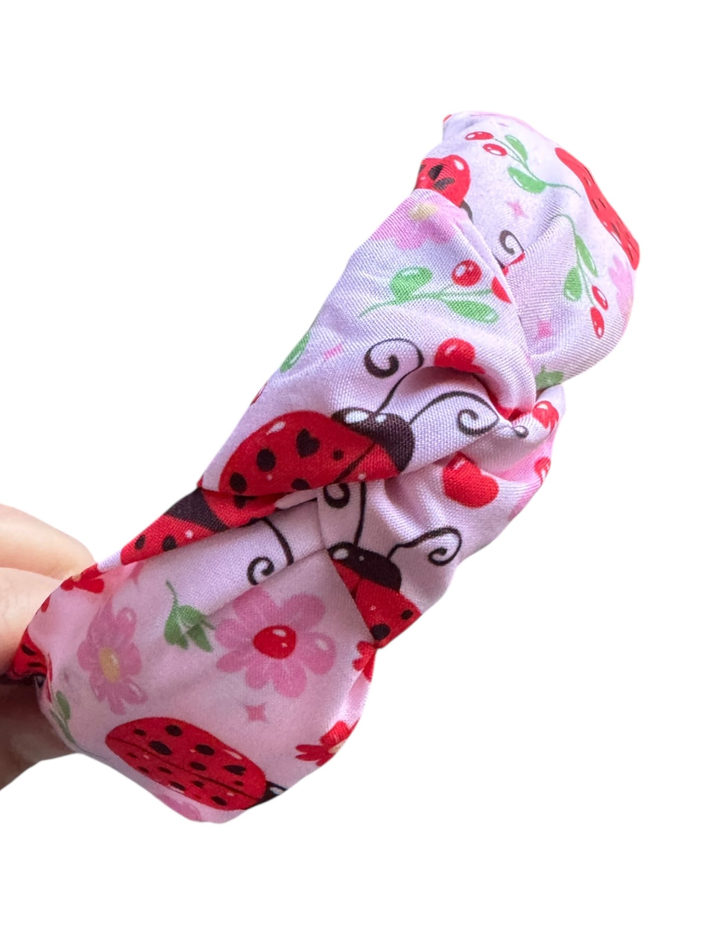 Ladybug Tie Knot Headband for Girls - Spring Headband