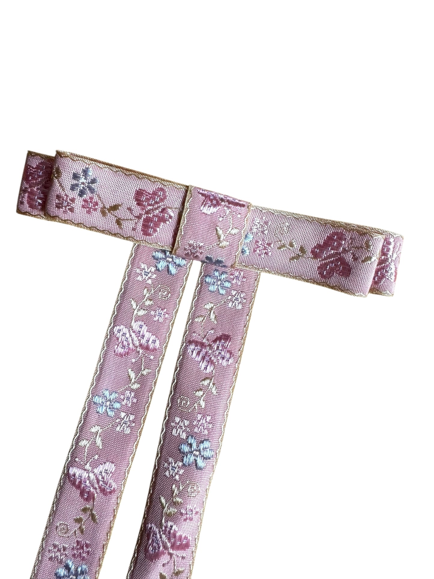 *Spring Floral Long Tail Hair Bow