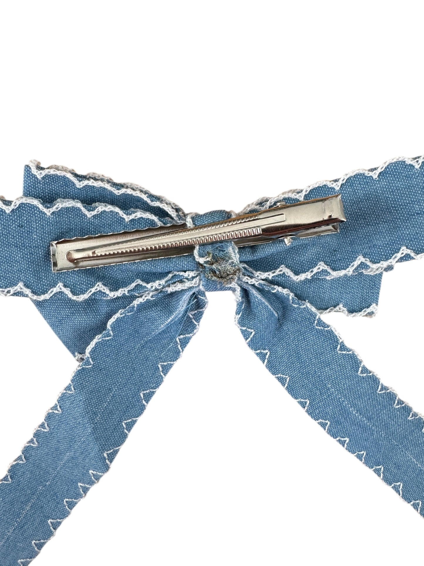 *Denim Long Tail Hair Bow