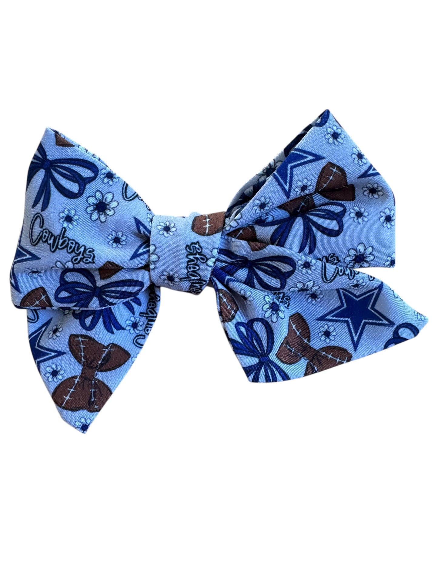 Cowboys Hair Bows – Football Bow Hair Bows for Game Day