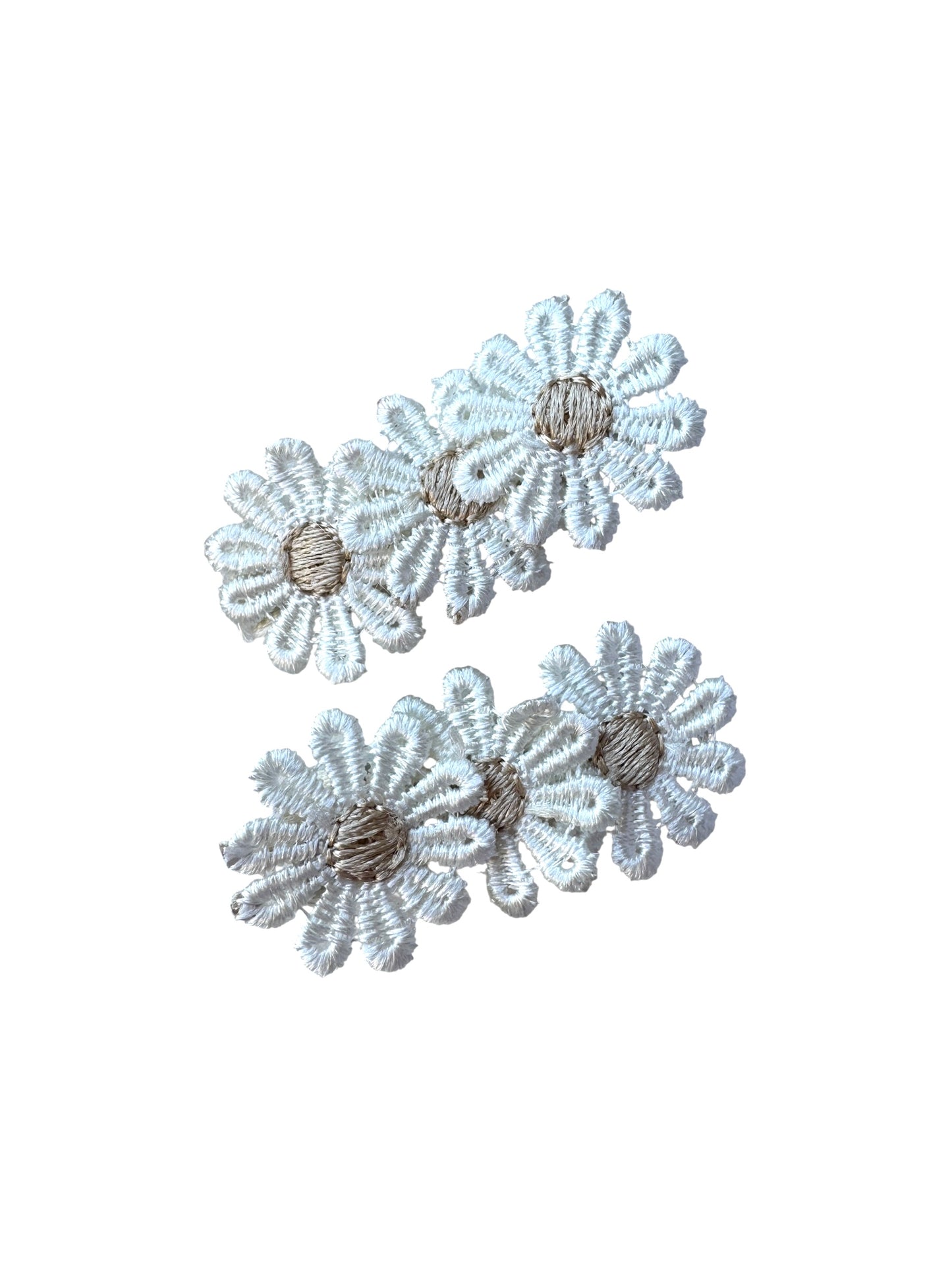 Neutral Daisy Hair Clips for Babies, Toddlers, and Kids