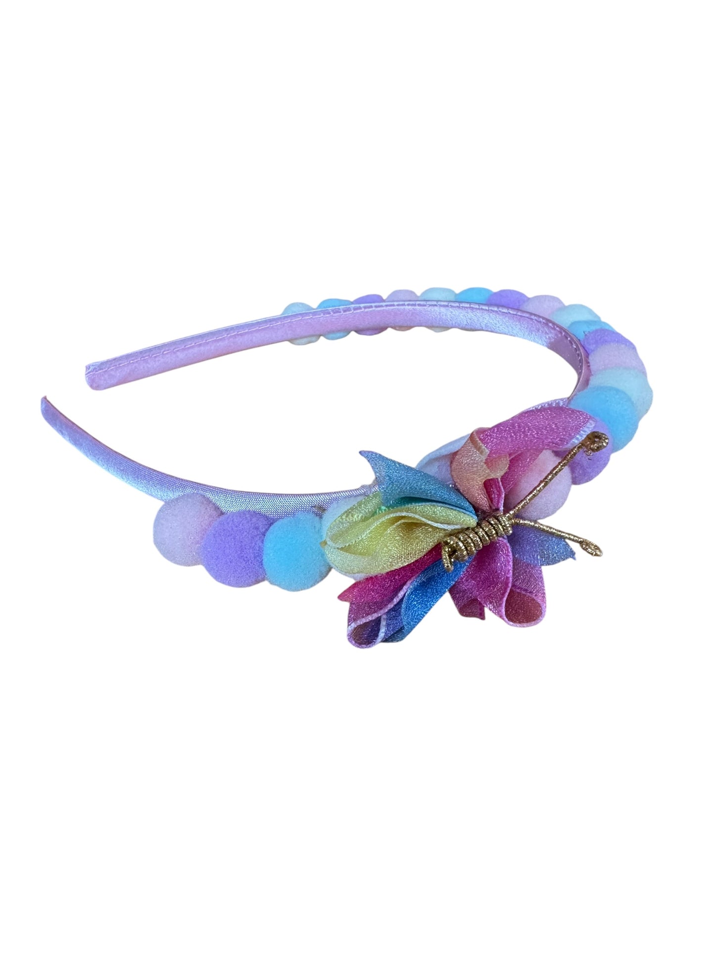 Pastel Butterfly Headband | Tulle Butterfly Satin Headband for Girls, Teens & Adults