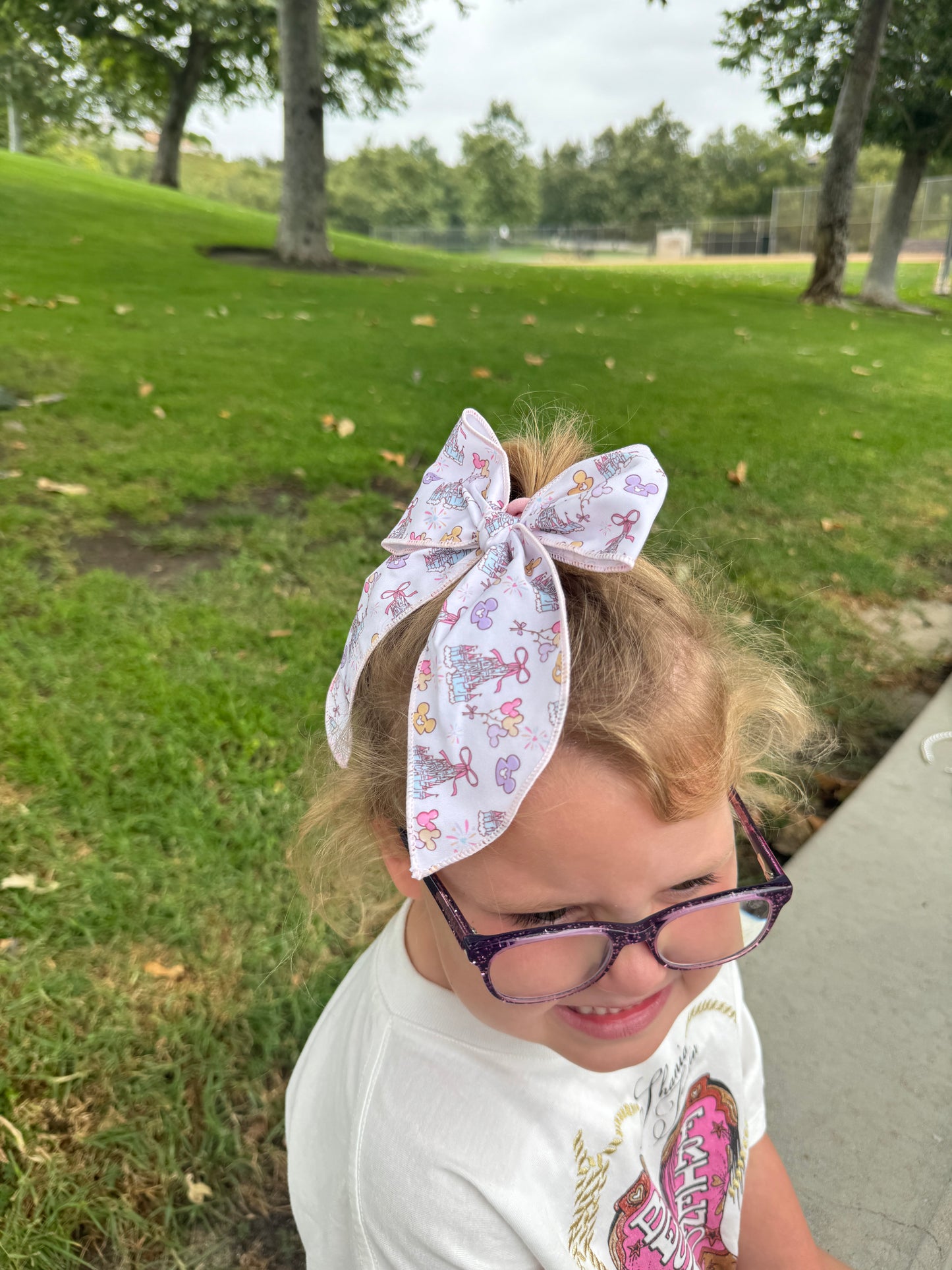 White Castle Hair Bows for Girls
