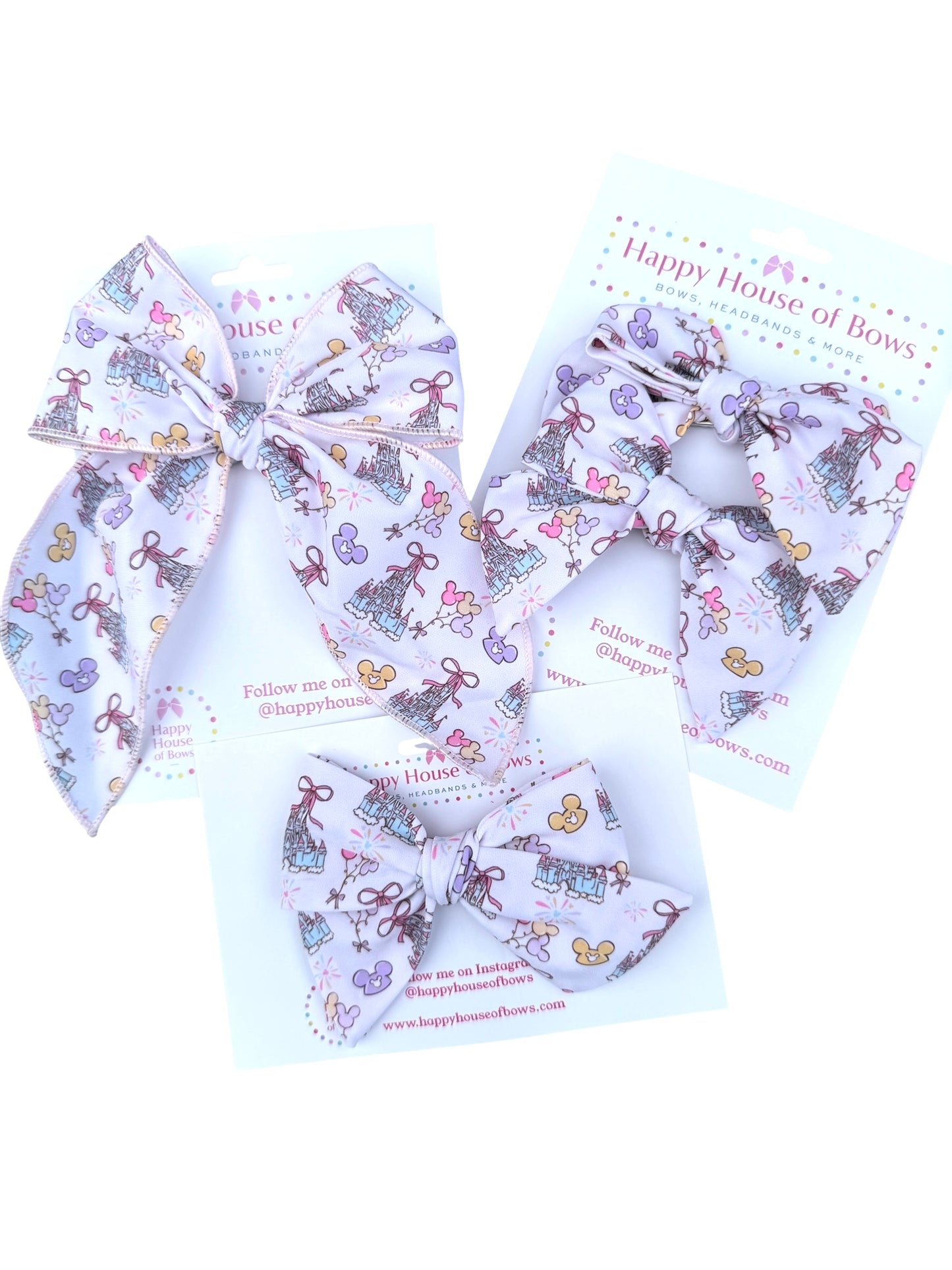 White Castle Hair Bows for Girls