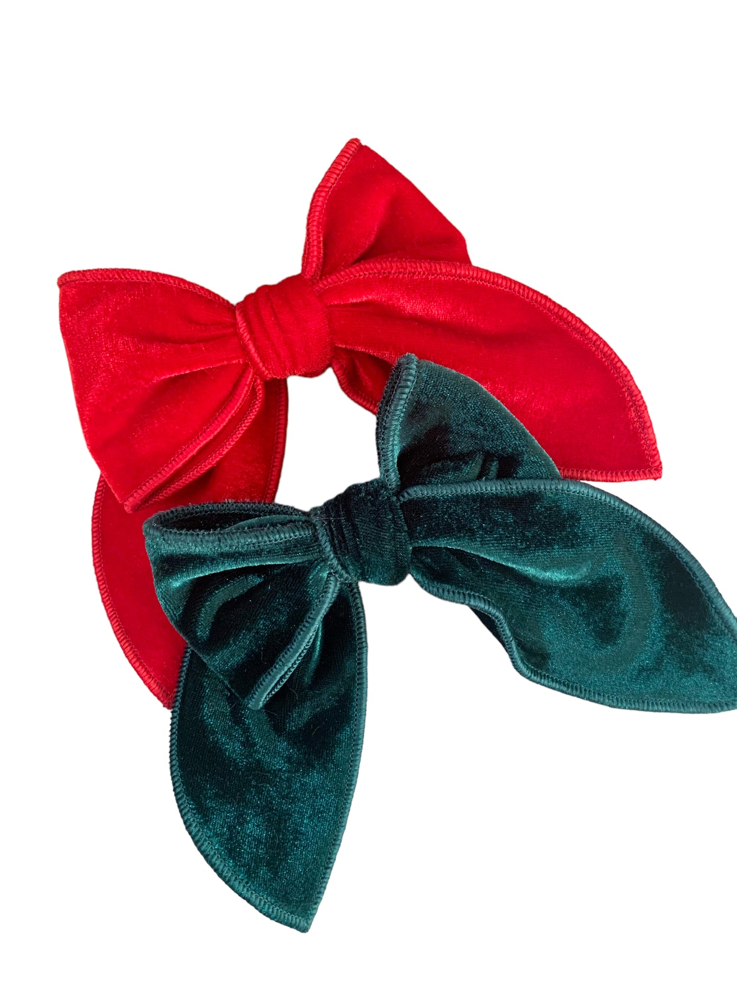*Green Velvet Hair Bows