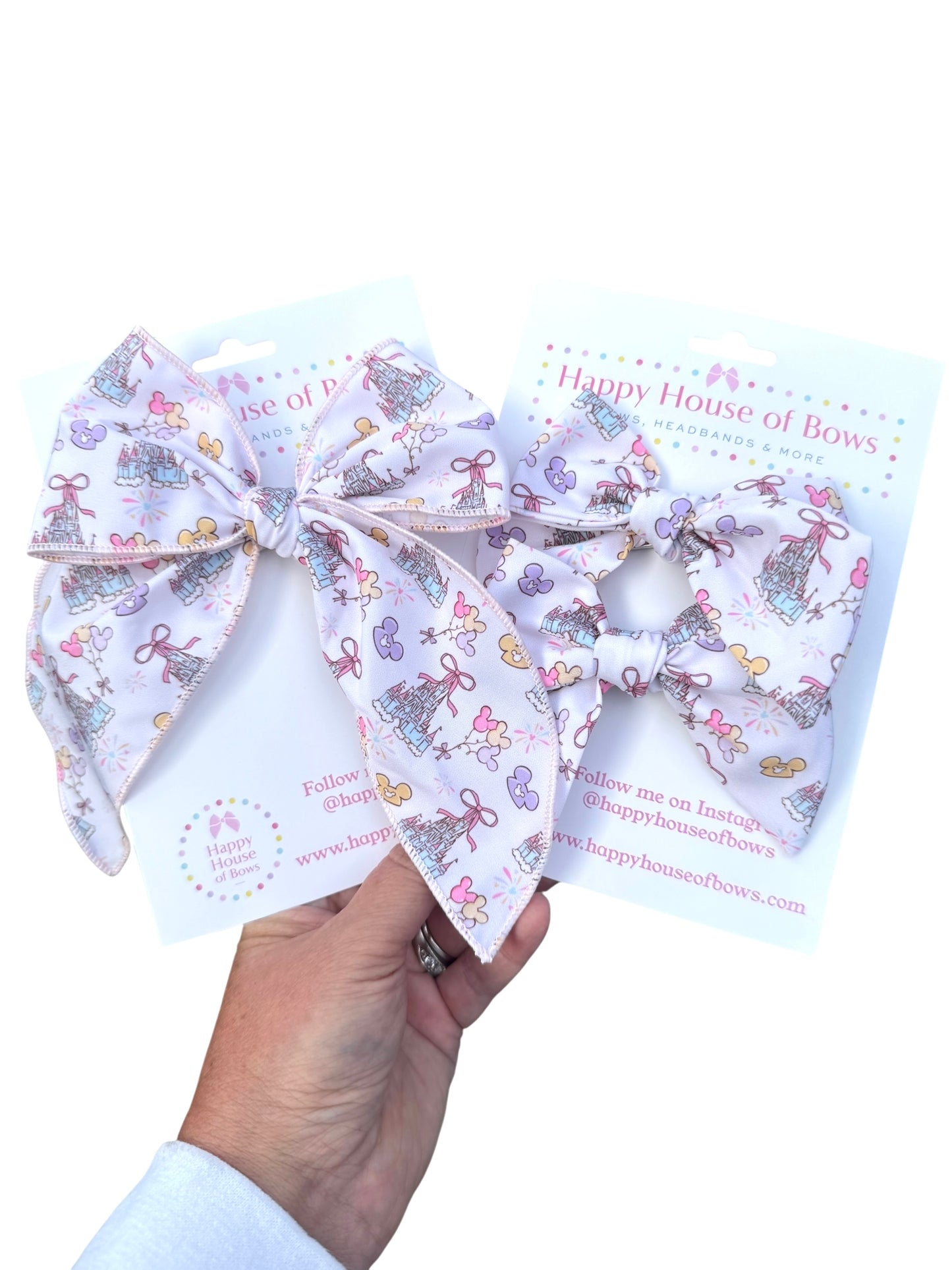 White Castle Hair Bows for Girls