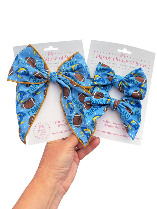 LA Rams Hair Bows – Floral Hair Bows for Game Day