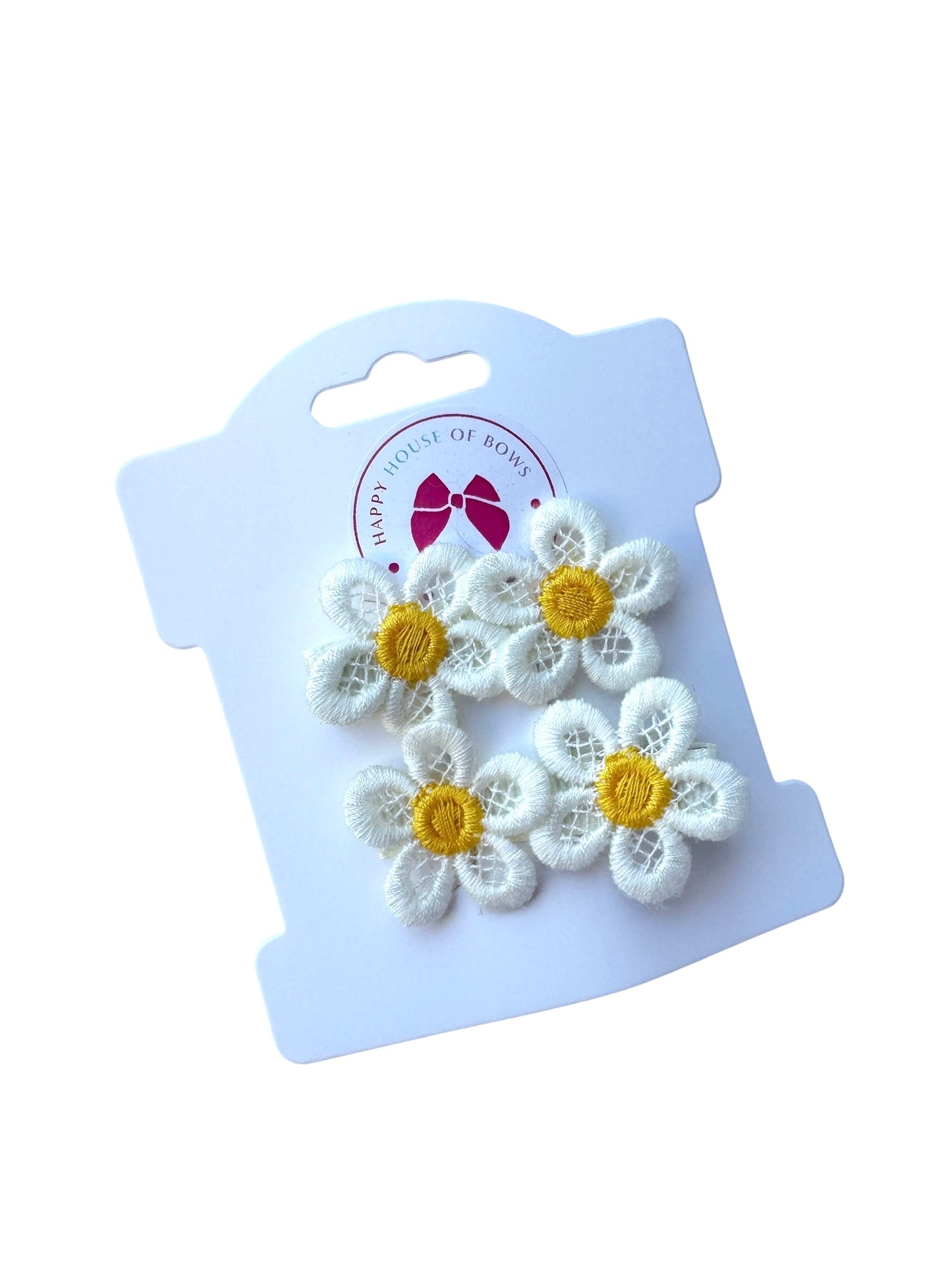 Lace Daisy Hair Clips for Babies, Toddlers, and Kids