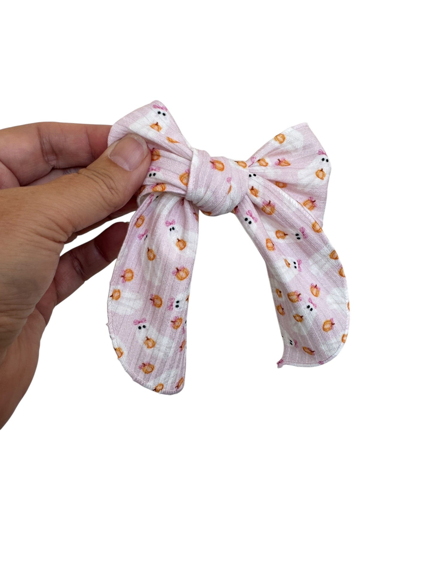 Pink Ghost with Hair Bow | Halloween Bows for Kids & Toddlers