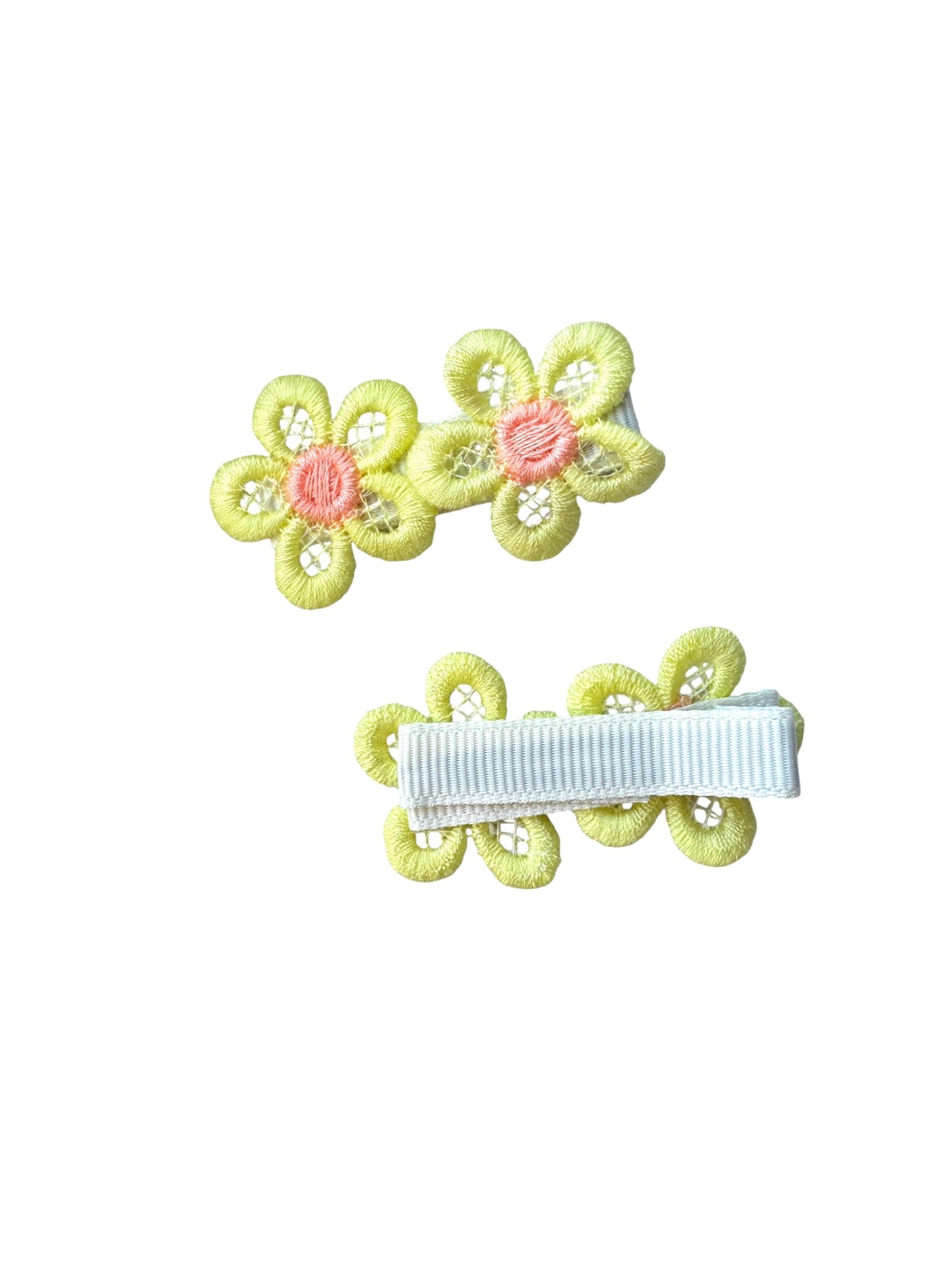 Lace Daisy Hair Clips for Babies, Toddlers, and Kids