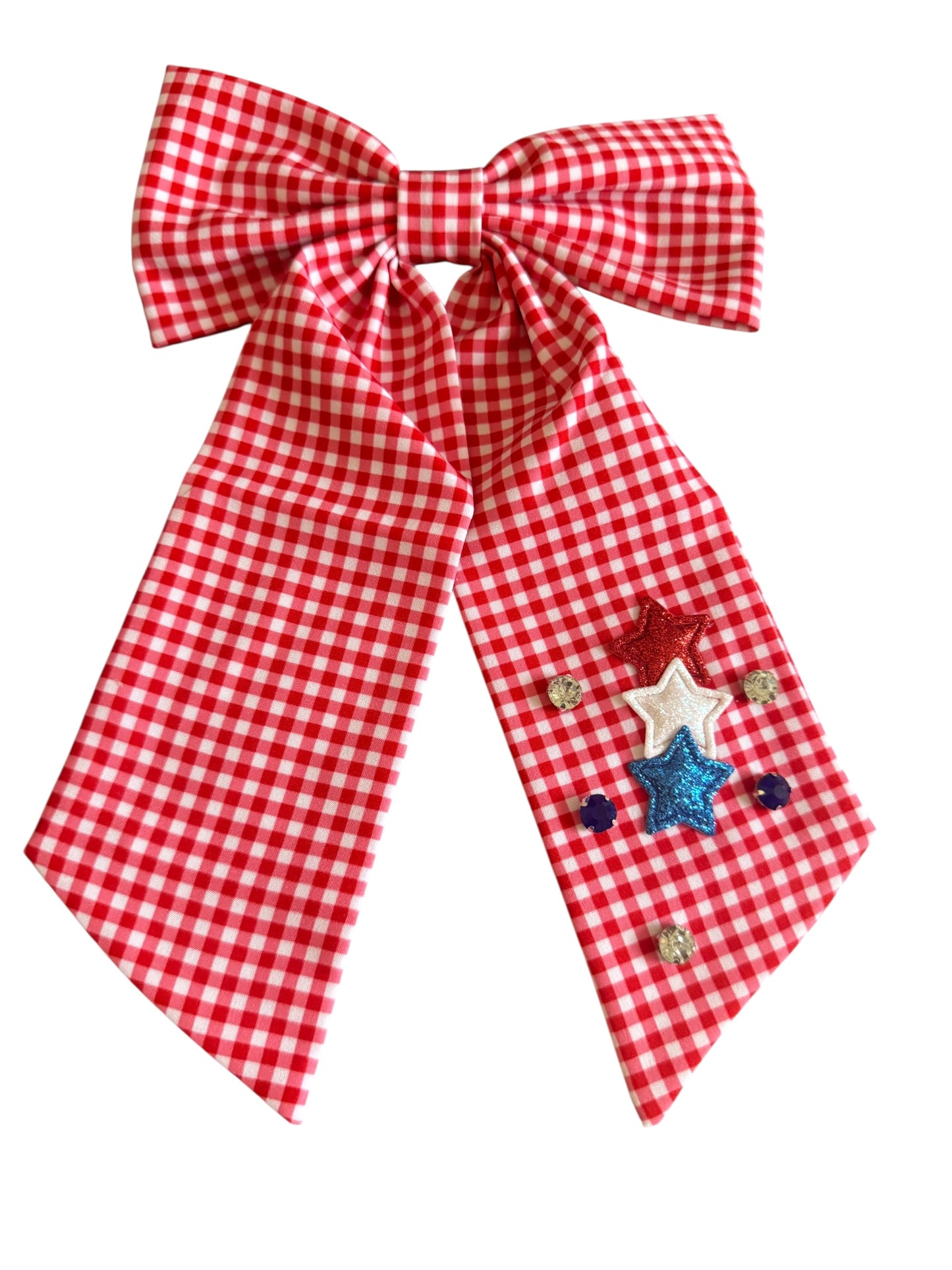 *Red Gingham Patriotic Bows