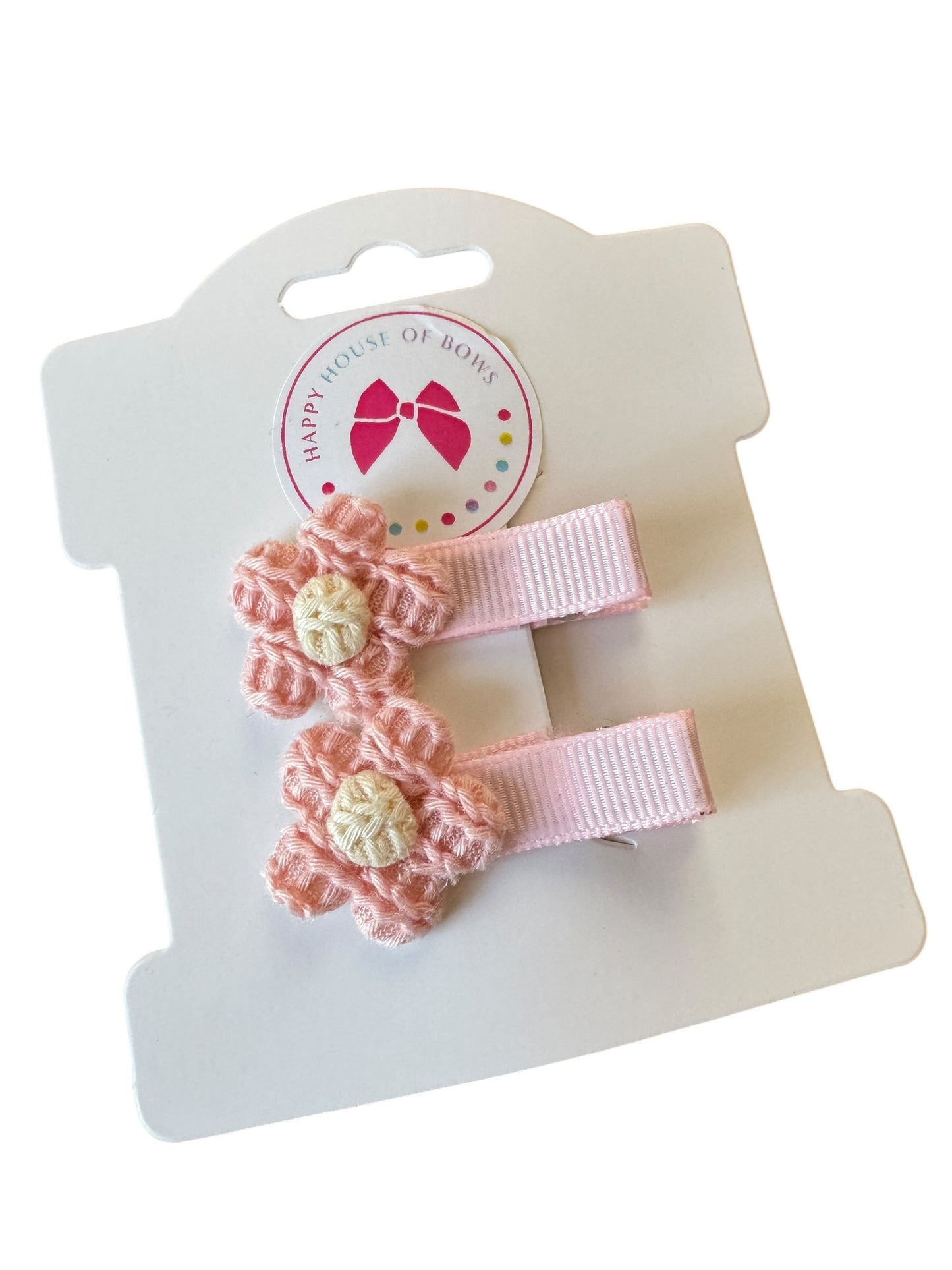 Mini Pink Linen Baby Hair Clips – Neutral Everyday Baby Bows for Infants & Toddlers