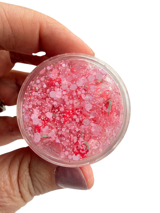 Pink Strawberry Glitter Hair & Body Gel | Sparkle Glitter Gel for Kids & Teens
