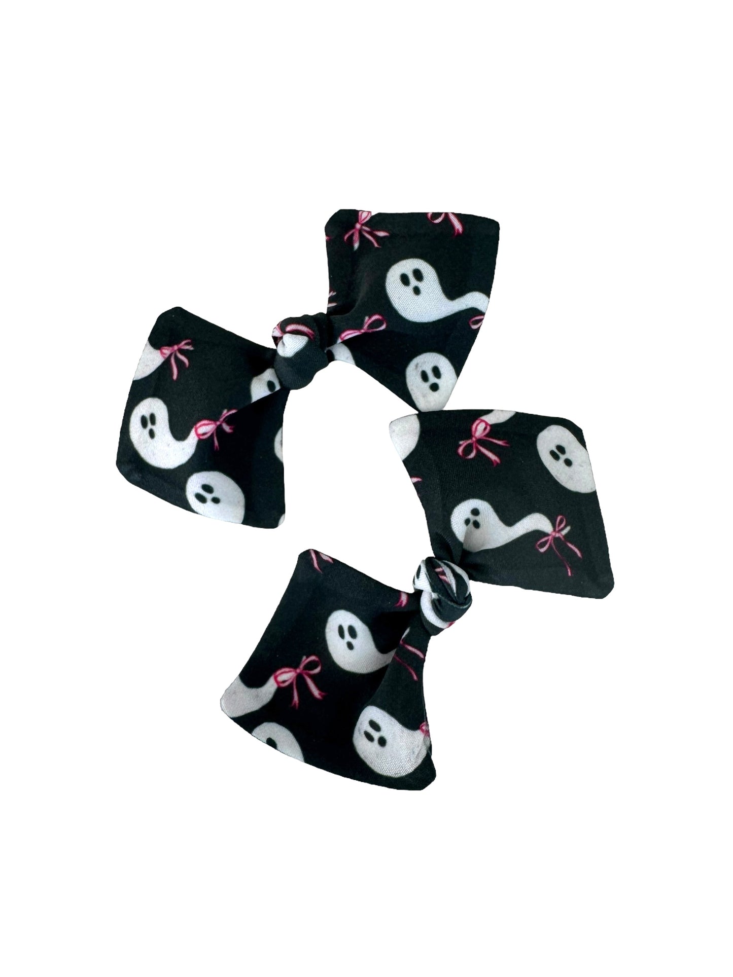 black and white ghost mini bows for pigtails