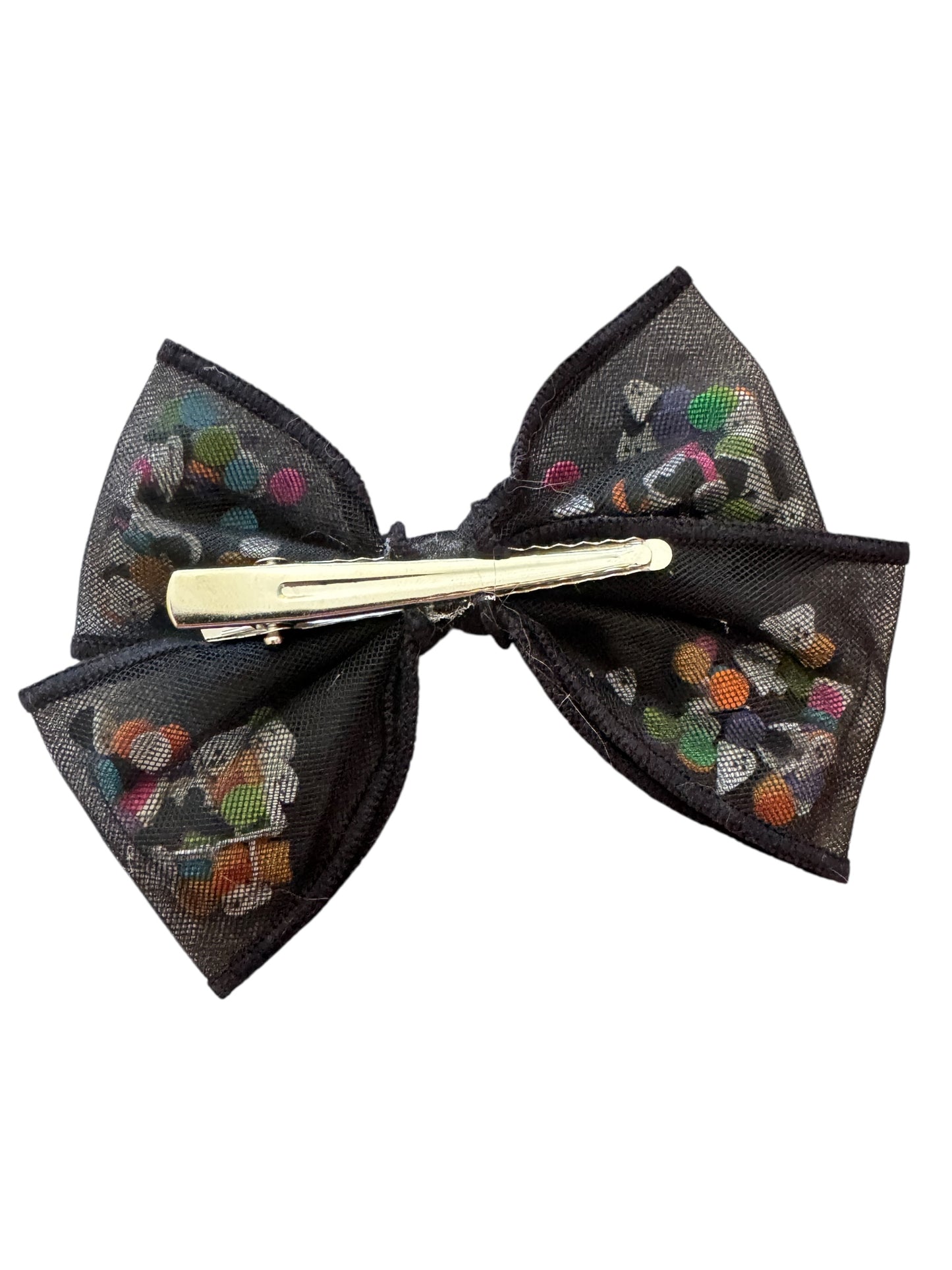 Halloween Ghost Shaker Hair Bow Set – Cute Black Tulle with Ghosts for Girls
