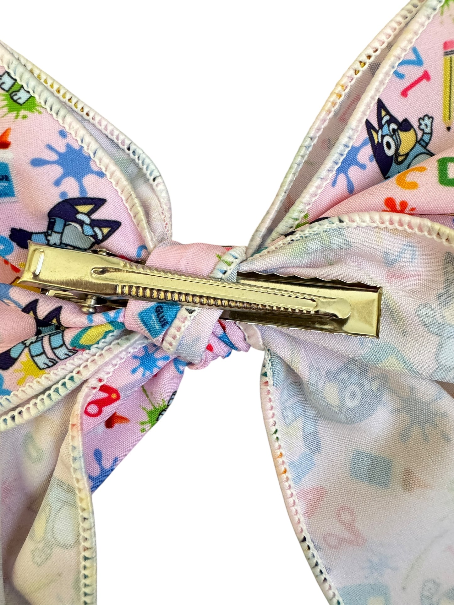 Blue Dog School Hair Bow for Girls