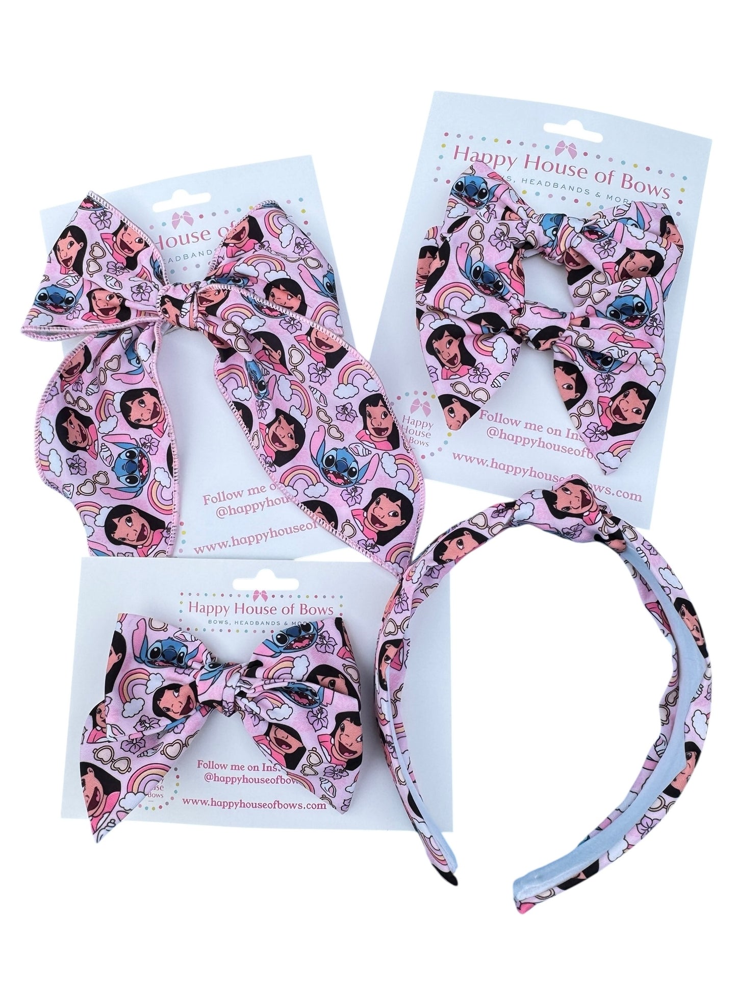 Pink Hawaiian Hair Bows for Girls