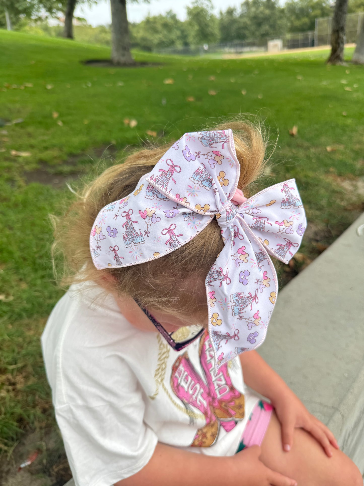 White Castle Hair Bows for Girls