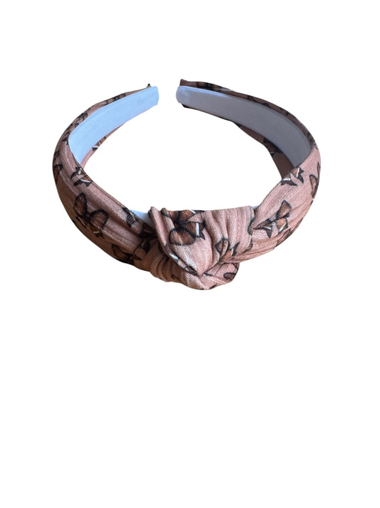Brown Football Bow Knotted Headbands for Girls