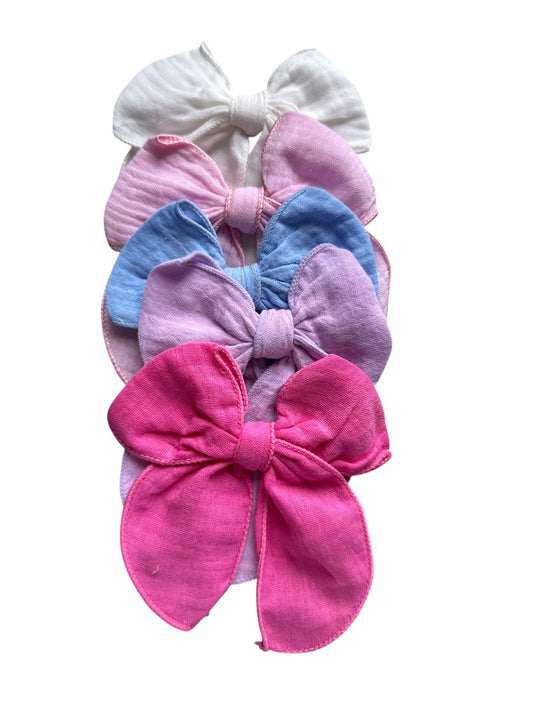 Spring Muslin Hair Bows for Girls | Alligator Clip Bows
