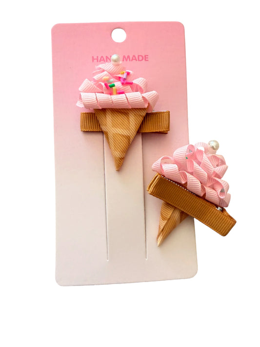 Ice Cream Hair Clips for Girls - set of 2
