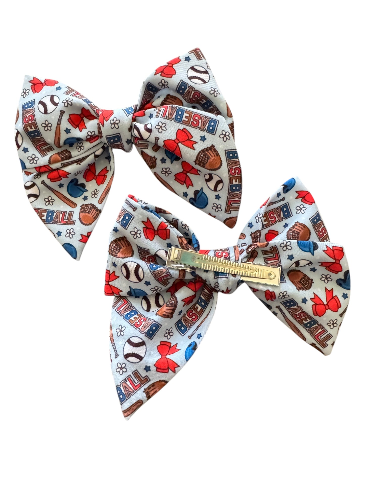 Baseballs & Bows Hair Bow Clip – Game Day Hair Accessory for Girls & Women