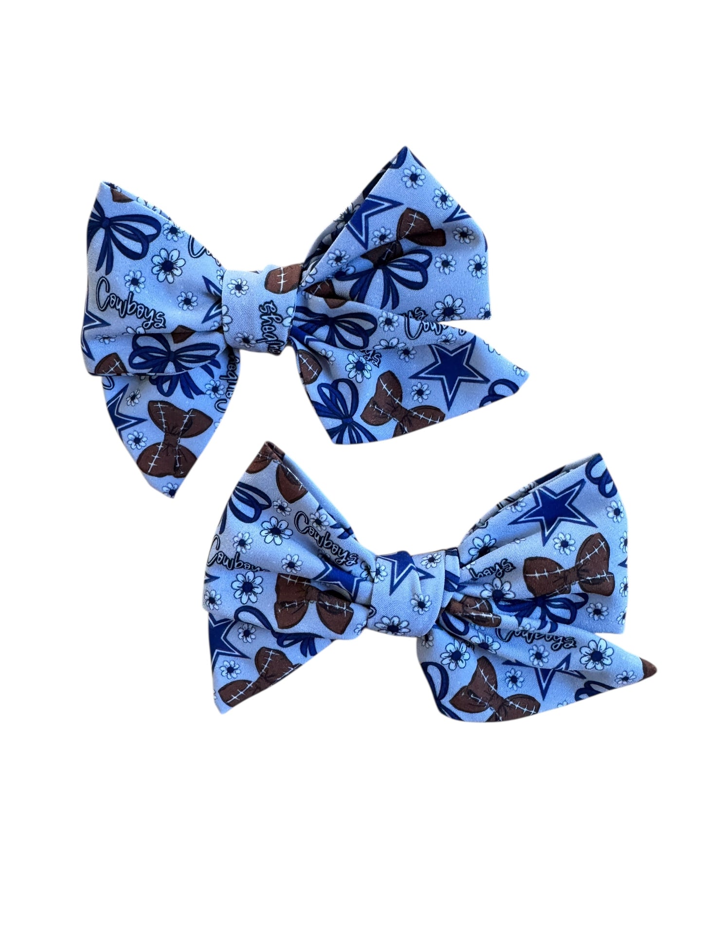 Cowboys Hair Bows – Football Bow Hair Bows for Game Day
