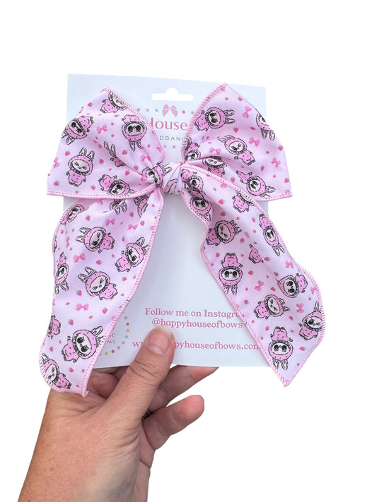 Pink Labu Hair Bows for Little Girls