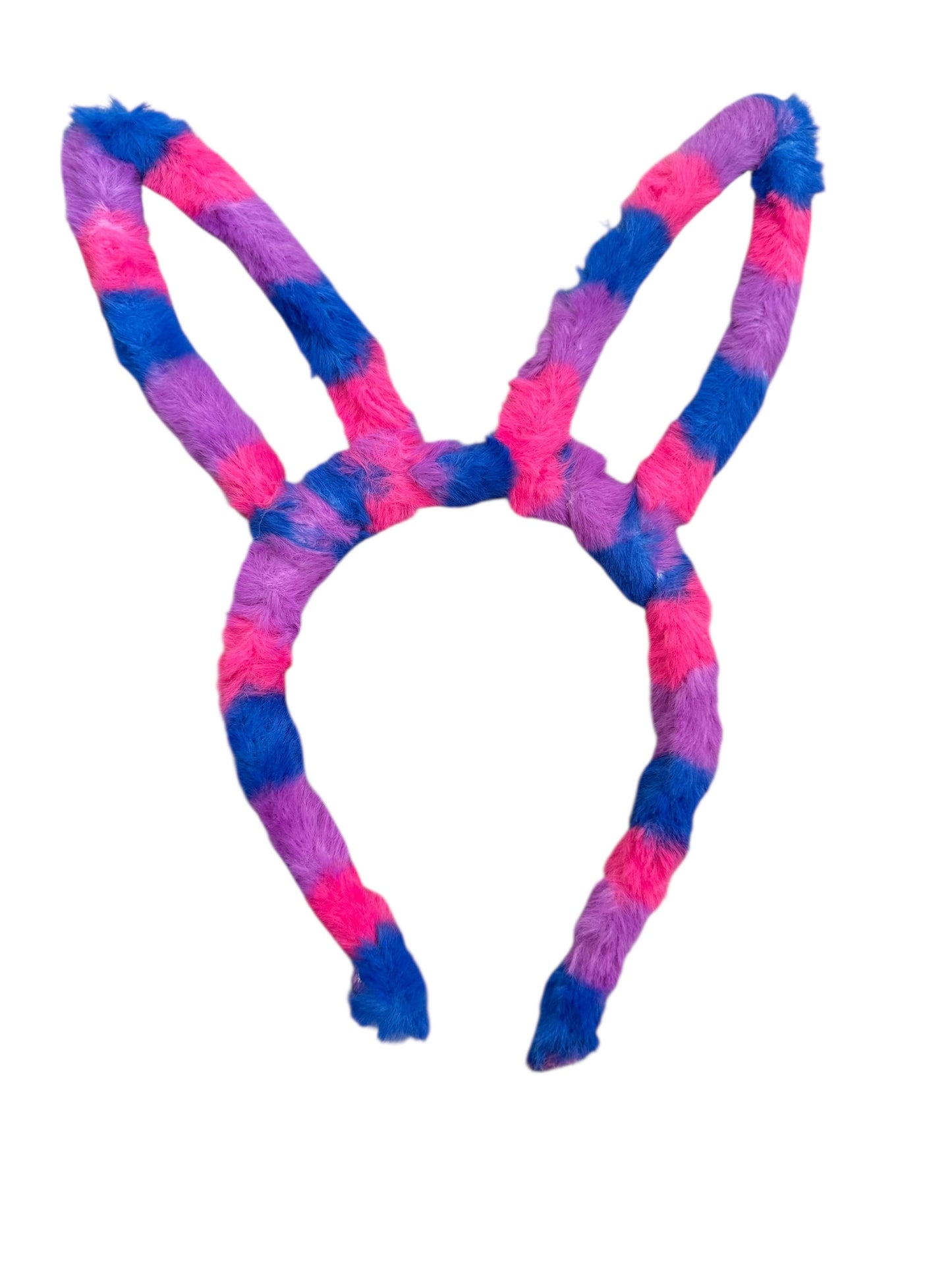 Easter Bunny Ear Headband - Fuzzy Striped Headband for Girls & Kids