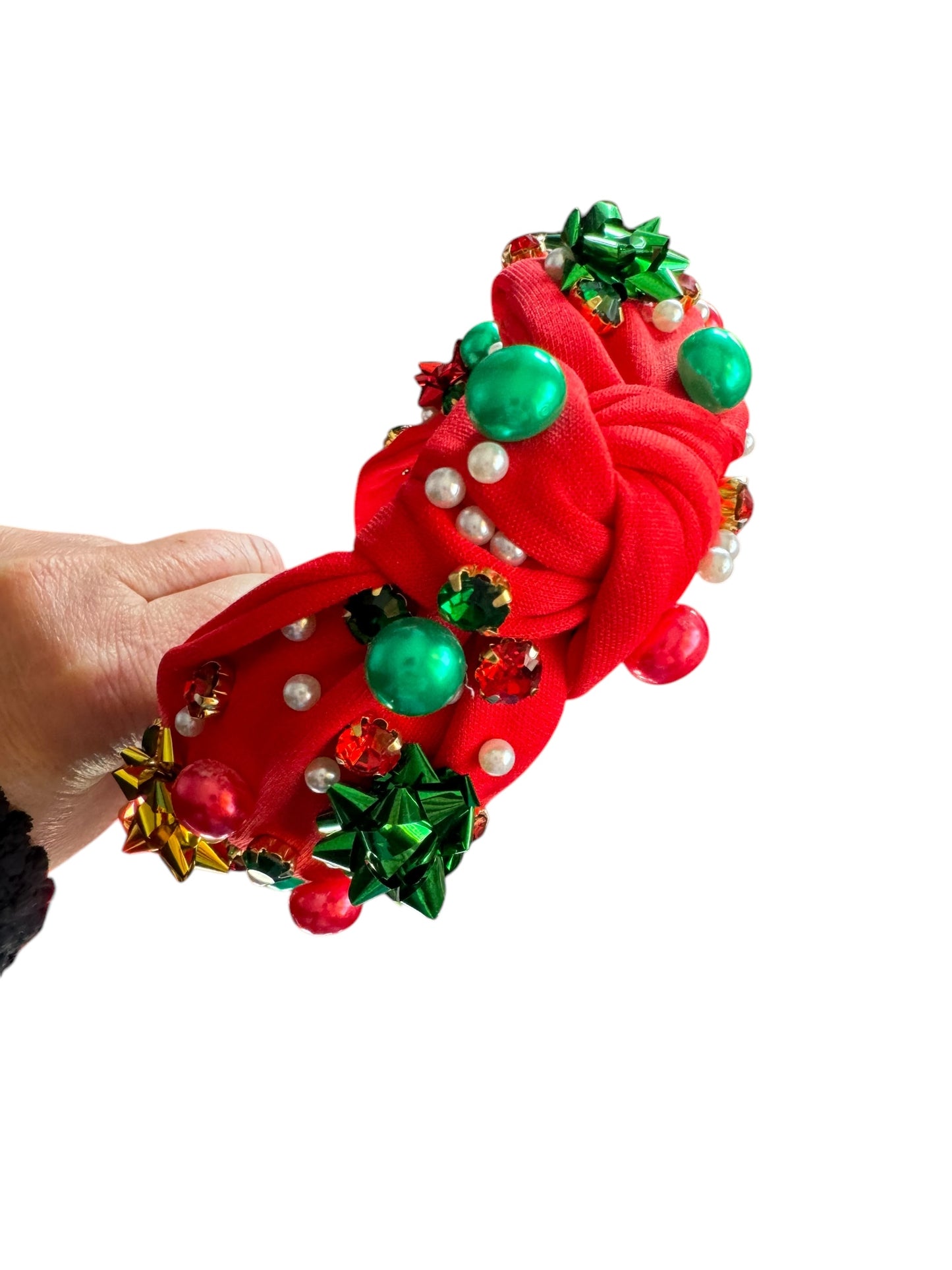 Rhinestone Christmas Holiday Headband - Festive Holiday Hair Accessories for Girls & Women