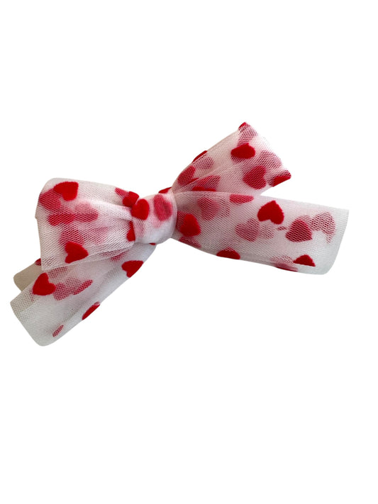 NEW Tulle Heart Hair Bows - Valentine's Day Hair Bows for Girls