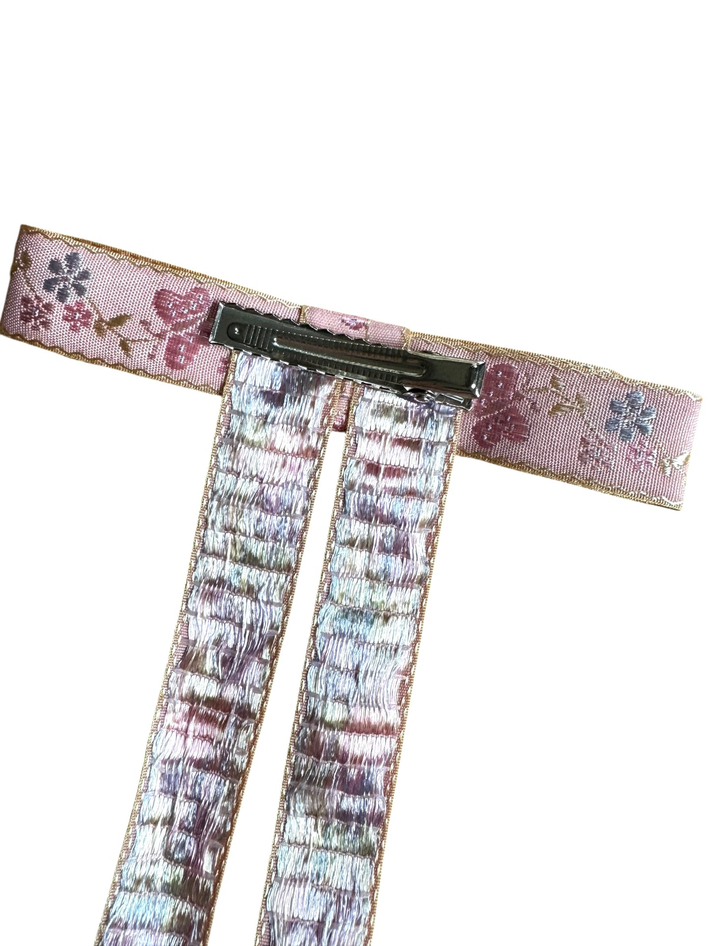 *Spring Floral Long Tail Hair Bow