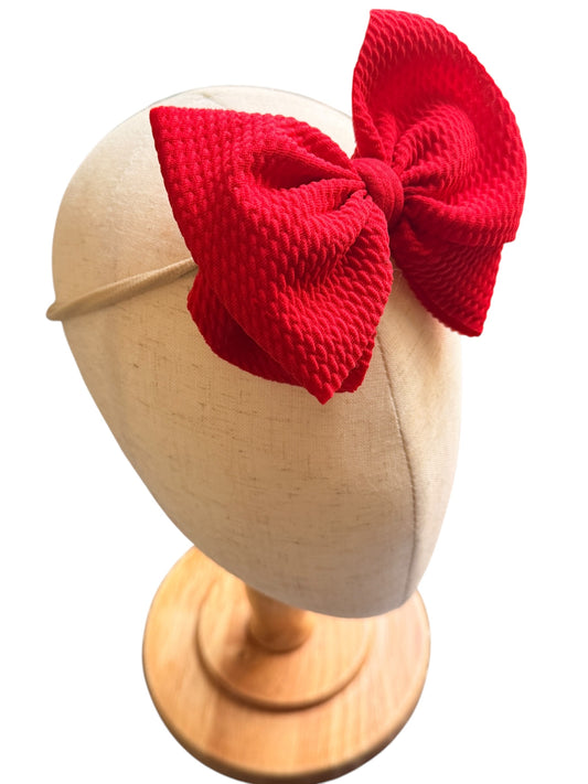 Patriotic Baby Headbands | Liverpool Fabric Bow on Soft Nylon Headband | 4th of July