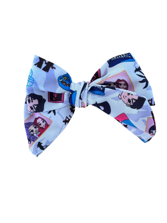 White K-Pop Ramen Hair Bows for Little Girls