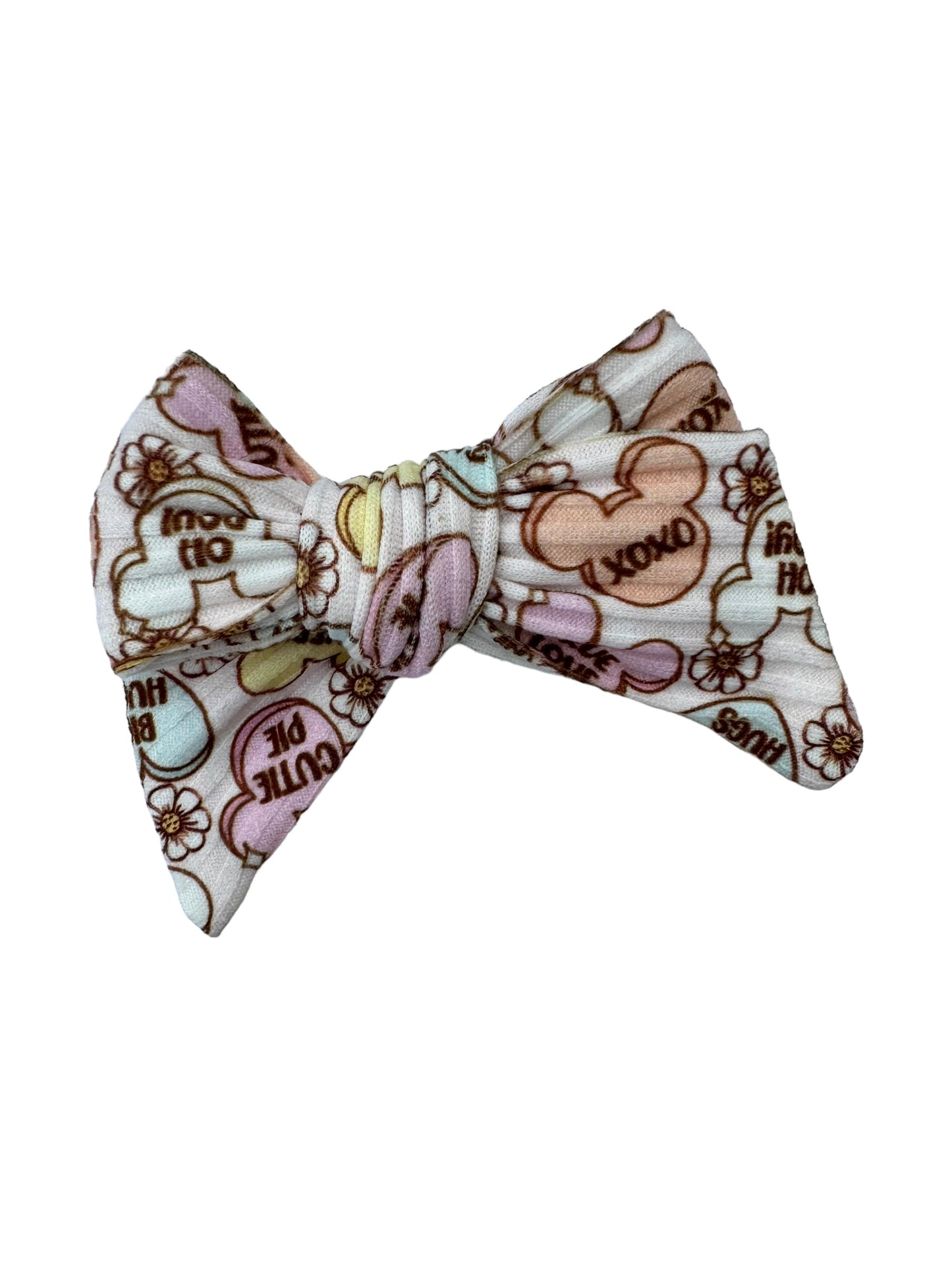 *Mouse Conversation Hearts Hair Bow