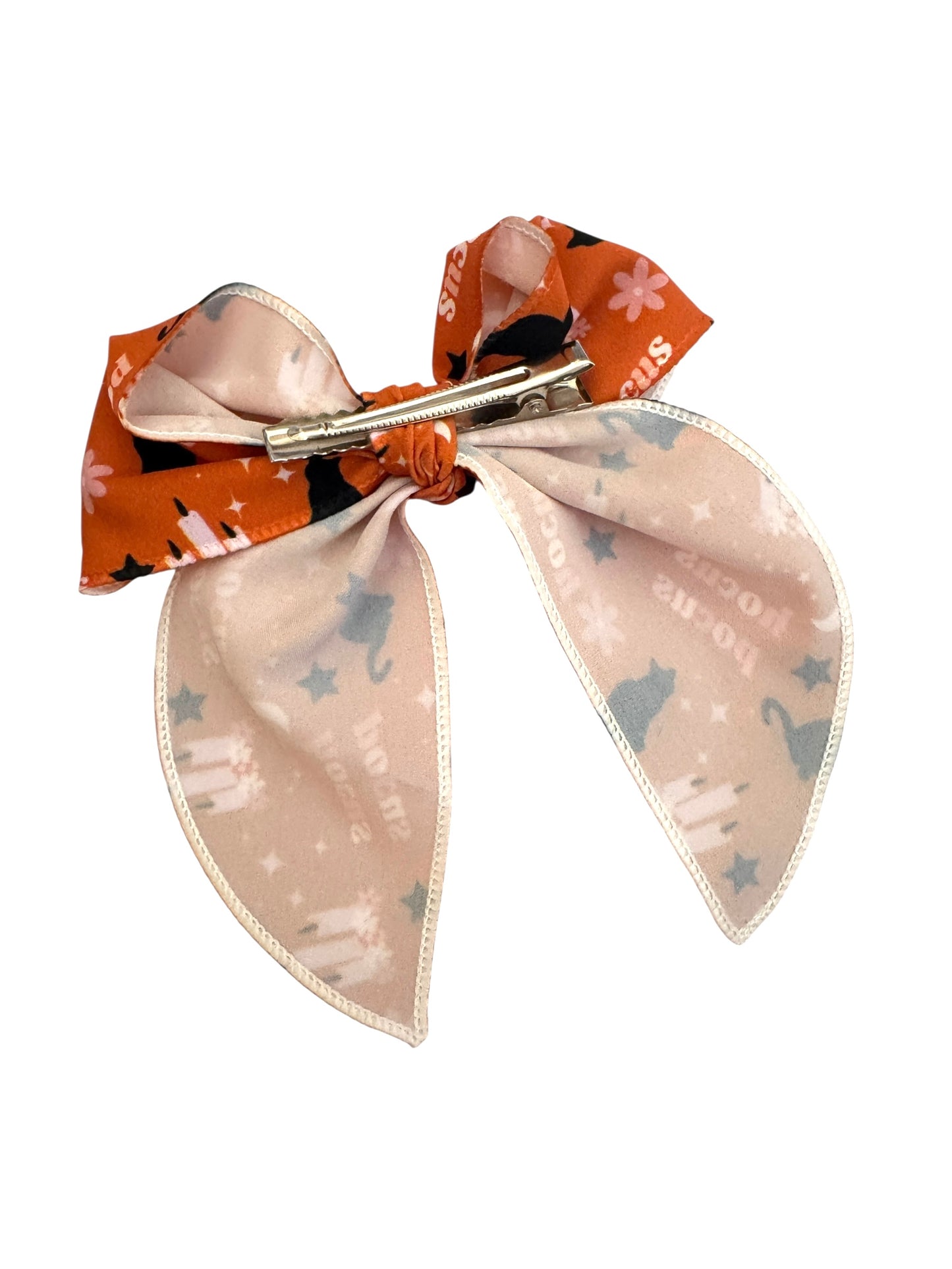 Hocus Pocus Halloween Hair Bows – Witchy Black Cat & Sisters Print Hair Accessories