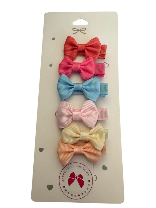 Mini Ribbon Baby Hair Clips - Tiny Bow Clips for Babies & Toddlers