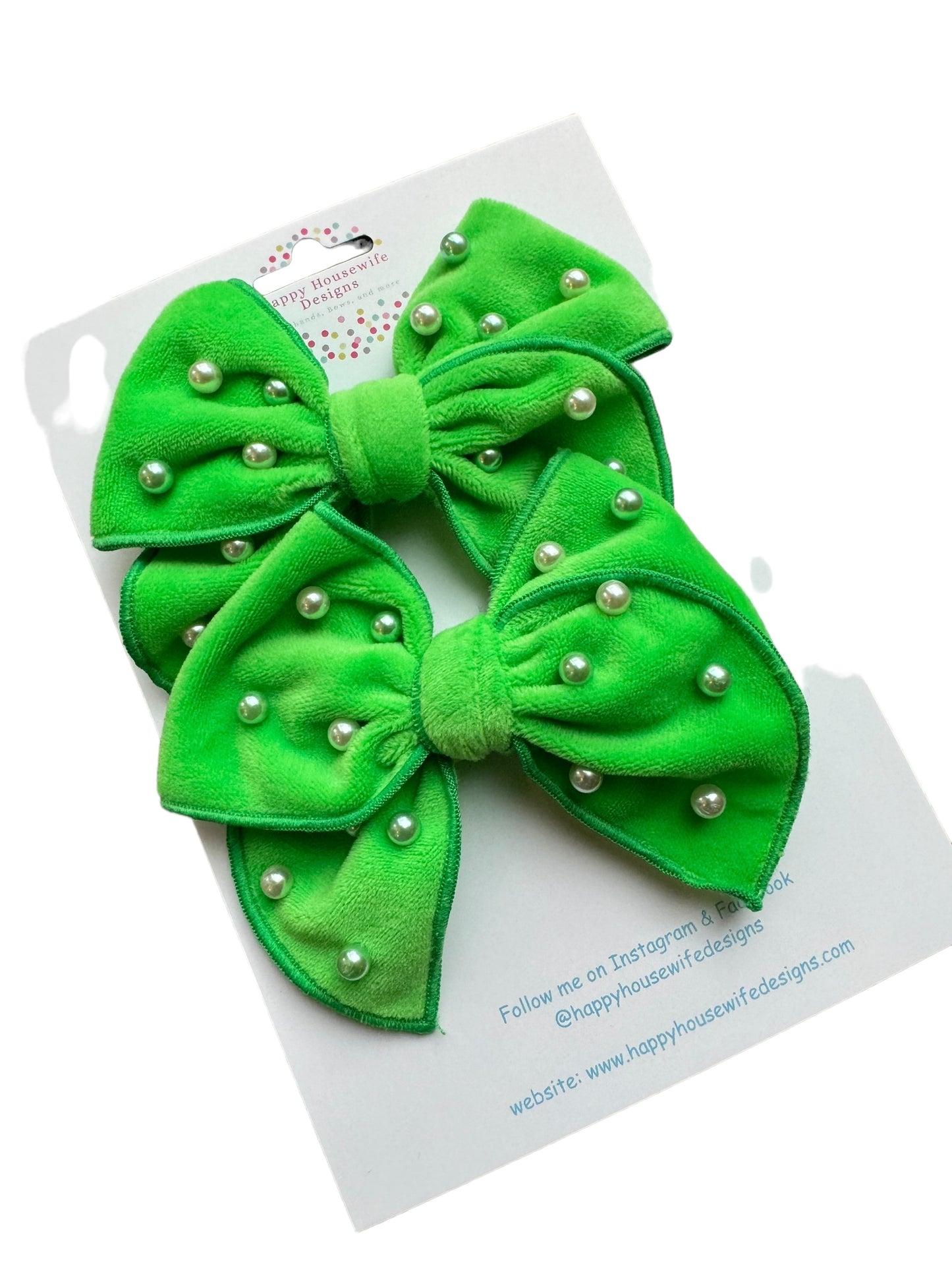 *Velvet and Pearl Hair Bows