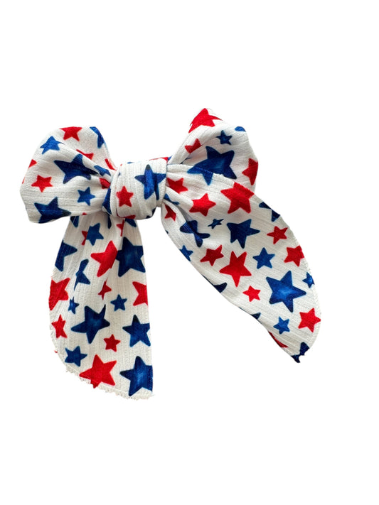 *Red & Blue Stars Hair Bows