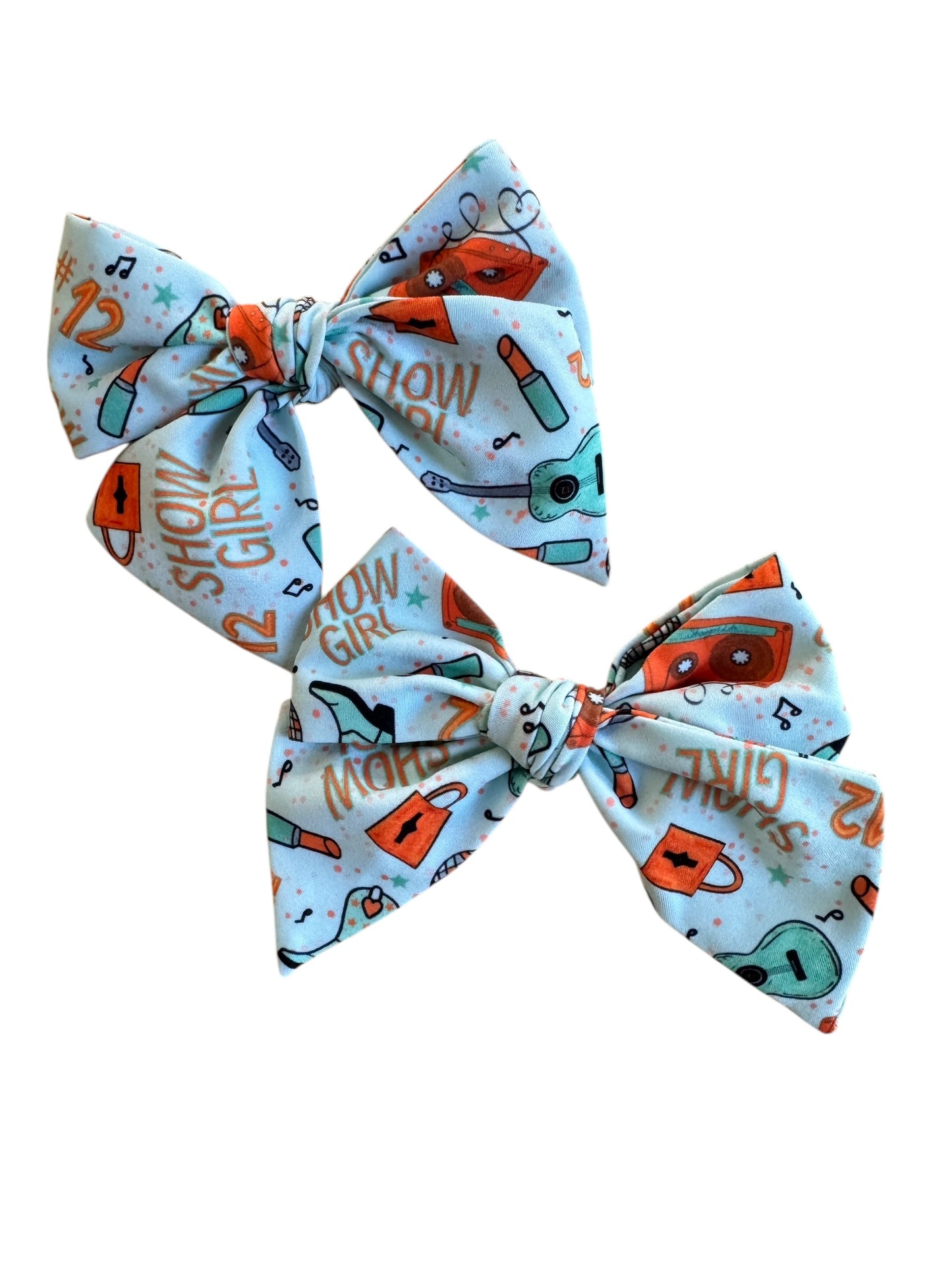 Mint Showgirl Hair Bows - Concert & Everyday Fan Accessories