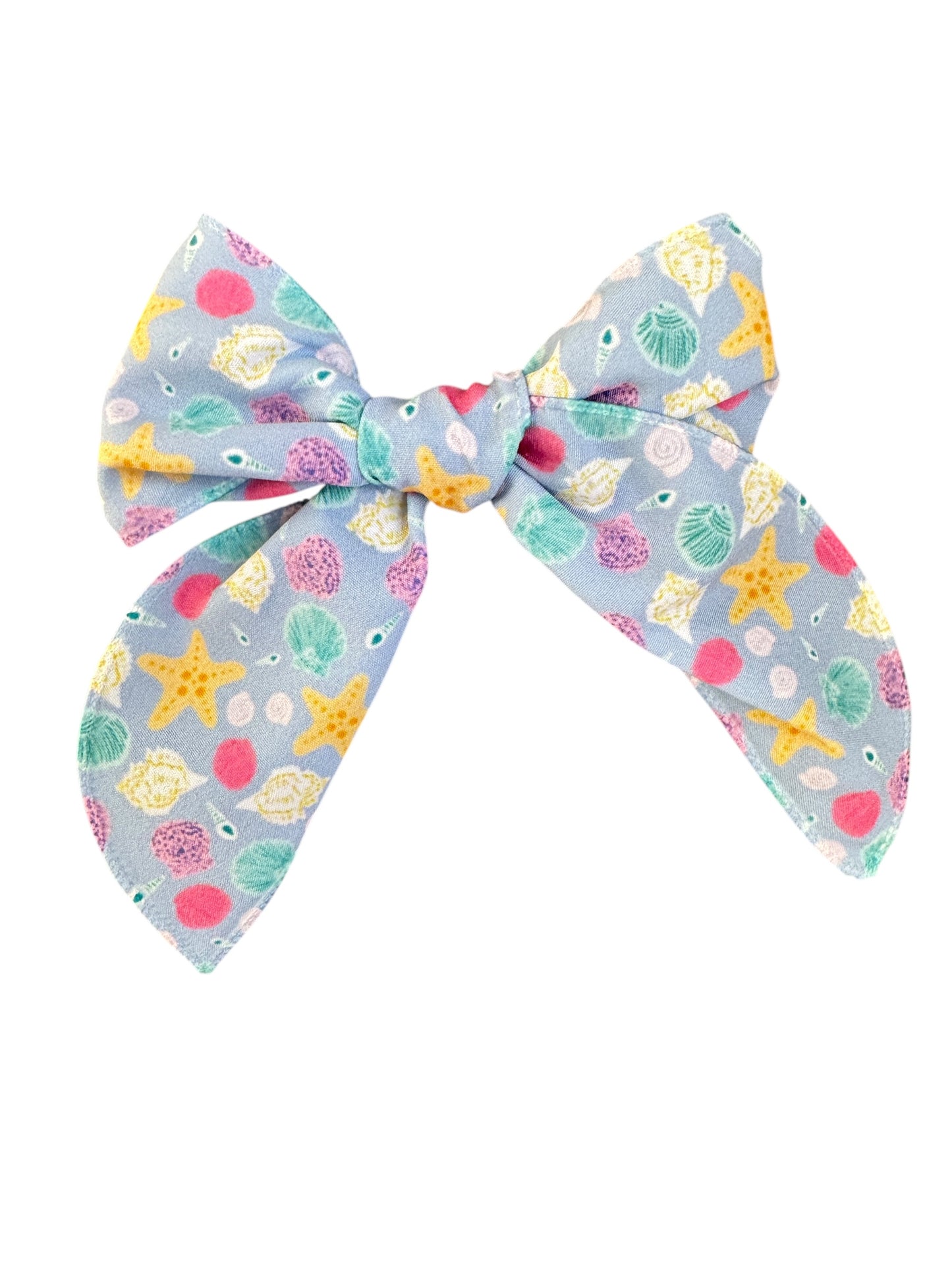 *Blue Seashells Hair Bows