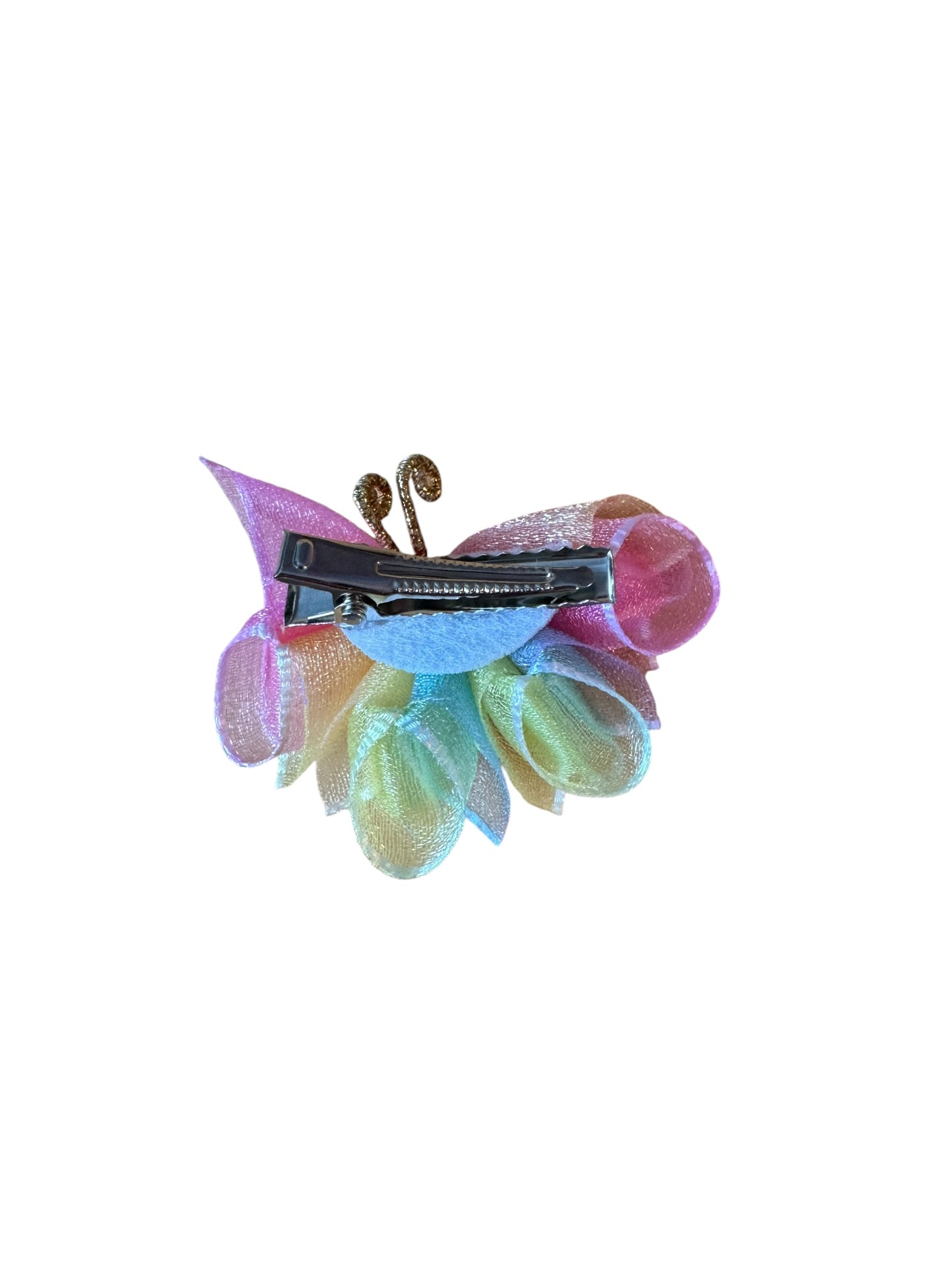 Pastel Butterfly Hair Clips for Girls | Tulle Butterfly Bow Clips | Single or Pigtail Set