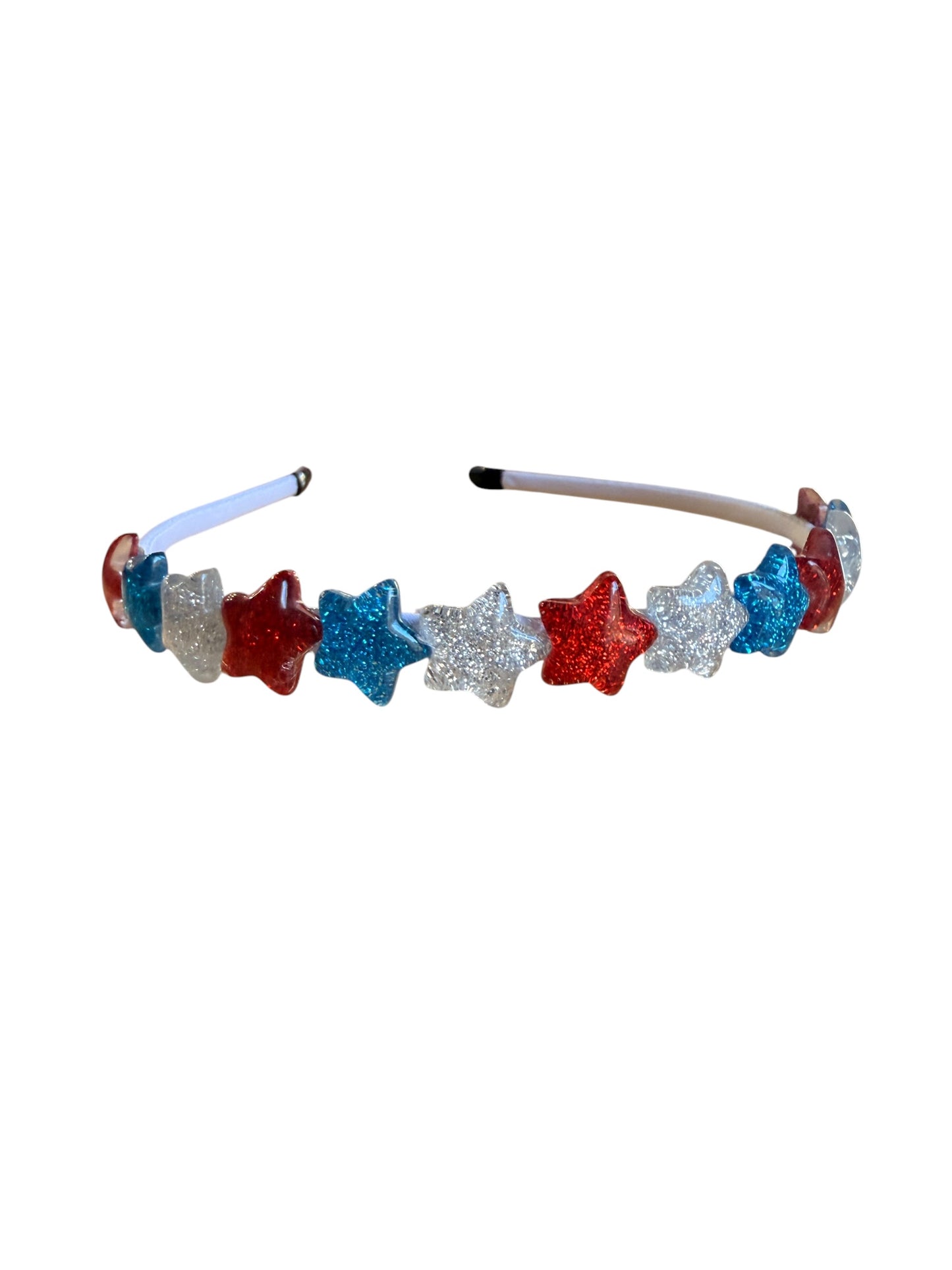 Patriotic Resin Stars Headband for Girls – Red White & Blue 4th of July Hair Accessory