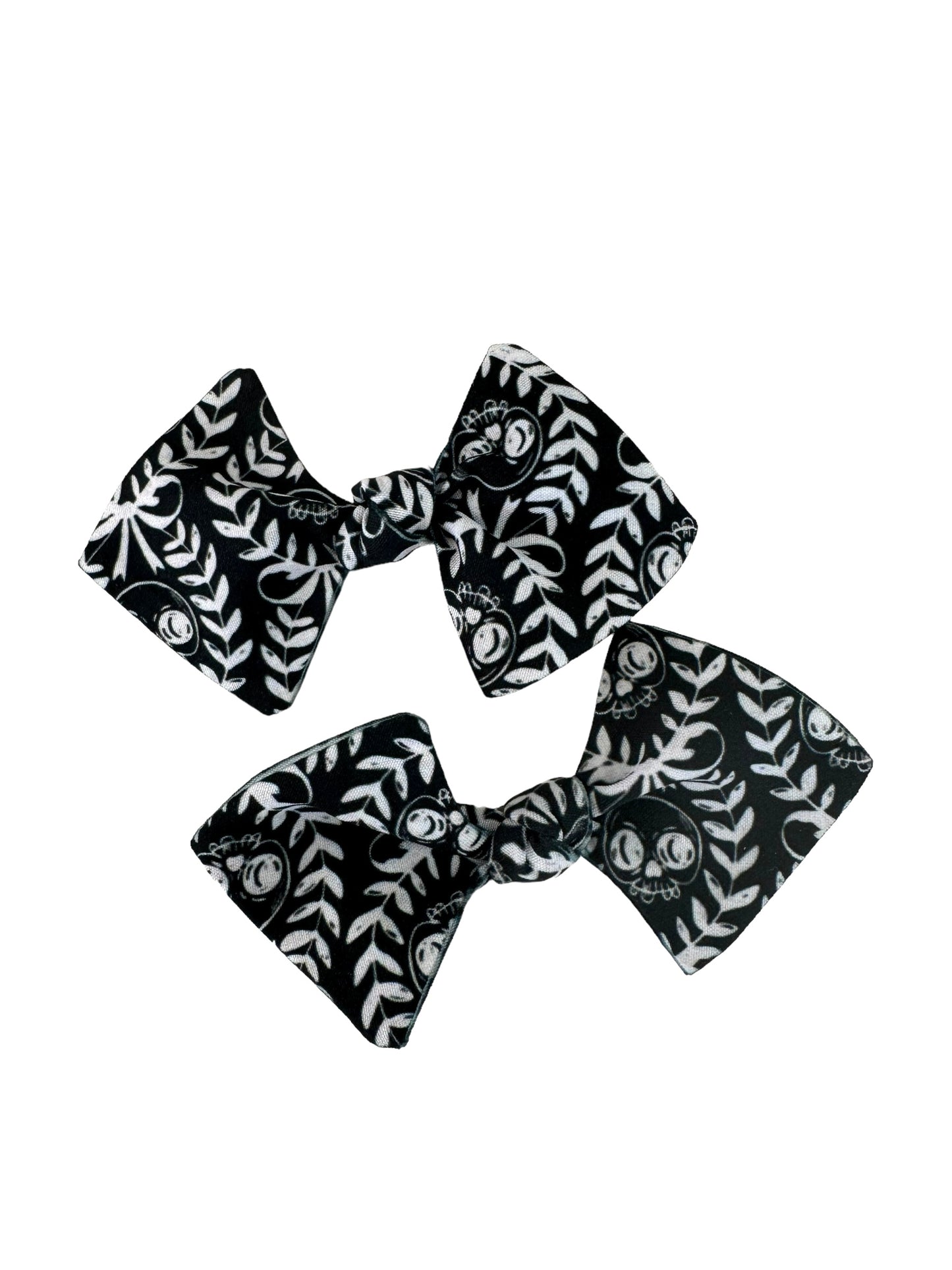 skeleton print hair bows for pigtails