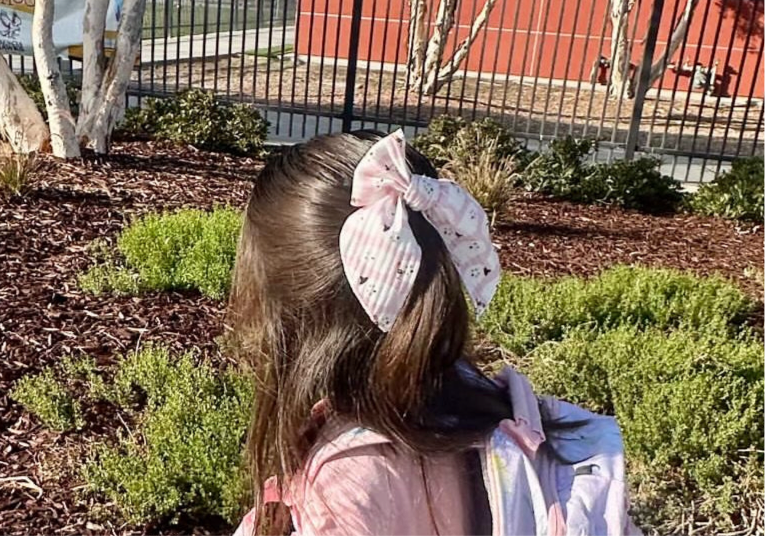 Pink Boho Ghost Hair Bow | Halloween Bows for Kids & Toddlers
